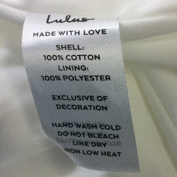 LULU'S SZ S Perfect Vacation White Eyelet Embroidery Tie-Strap Midi Dress B148 - Picture 7 of 8